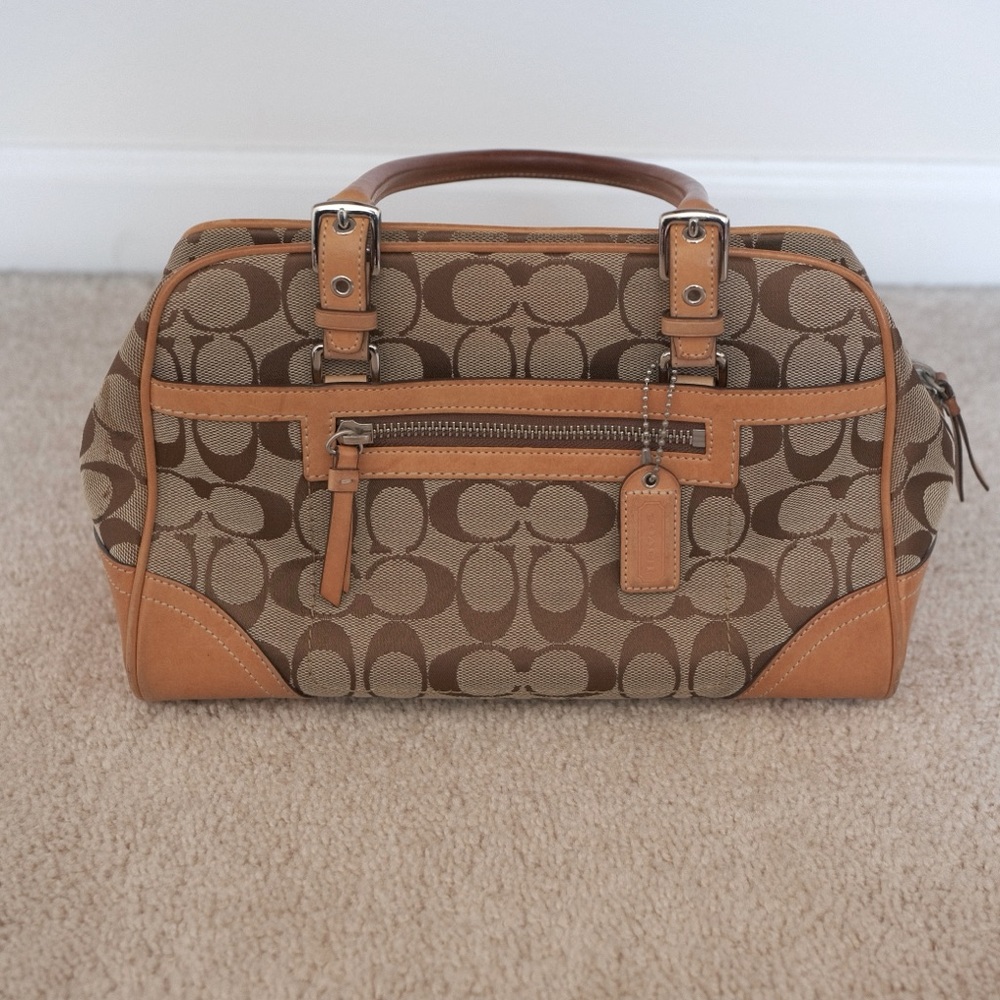 Coach Brown Canvas Leather Handbag